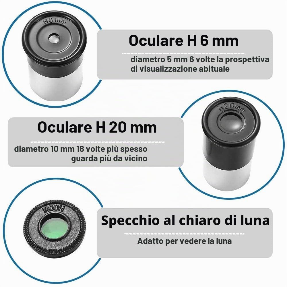 Telescopio Astronomico, Telescopio per Bambini 360/50mm 90X Zoom HD Telescopio Spaziale Monoculare Esterno Cannocchiale Rifrattore Portatile con Treppiede per Bambini/Adulti/Principianti.
