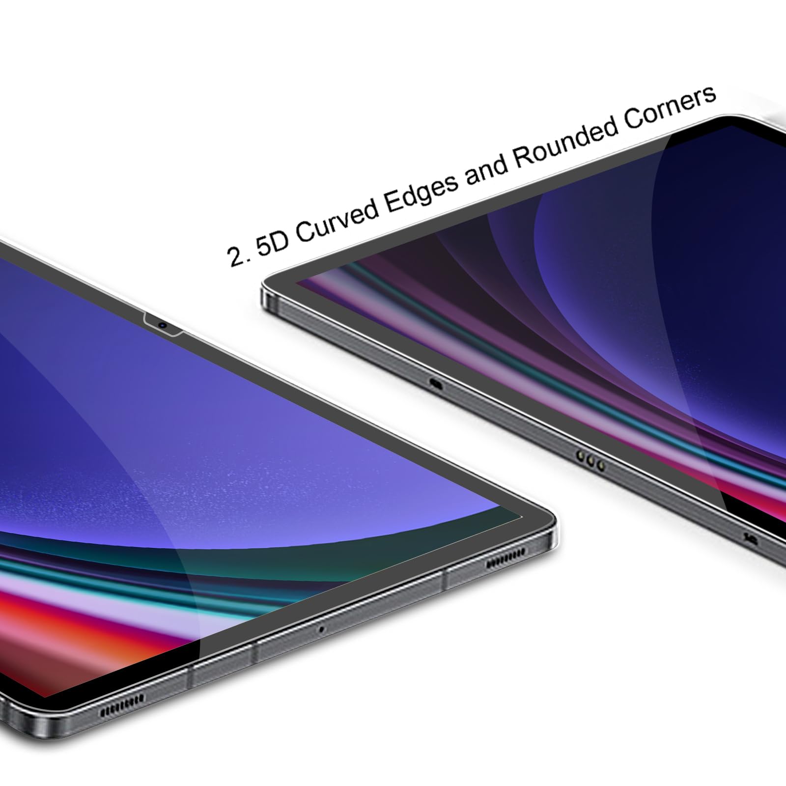 Gerutek Pellicola Protettiva per Samsung Galaxy Tab S11/S10 Lite/S10 FE/S9 FE/S9/S8/S7, Vetro Temperato 9H AntiGraffio