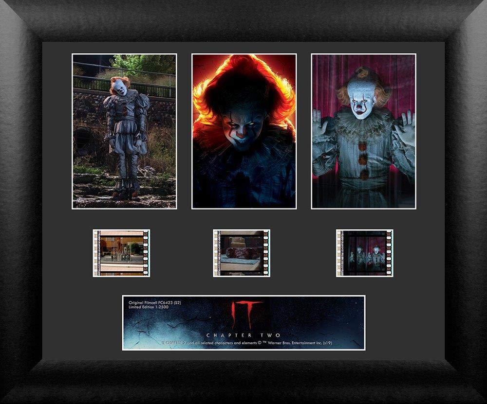 Trend Setters IT Chapter Two – Pennywise FilmCells 3 Cell Standard Framed Wall Presentation – with three 35mm film clips