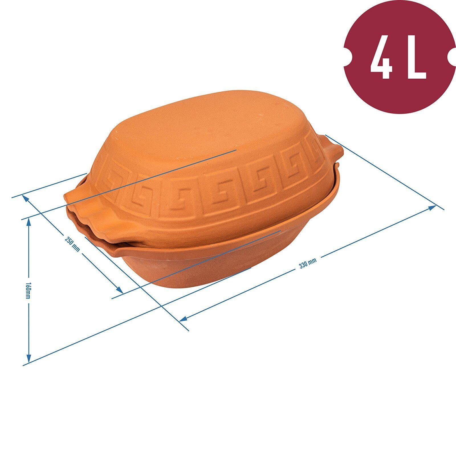 Plat de Cuisson en Argile 4L - Ustensiles de Cuisine en Argile