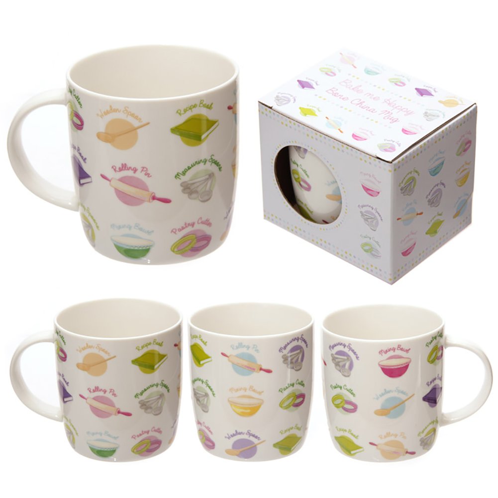 Puckator White Funky Kitchen & Baking Design Bone China Mug