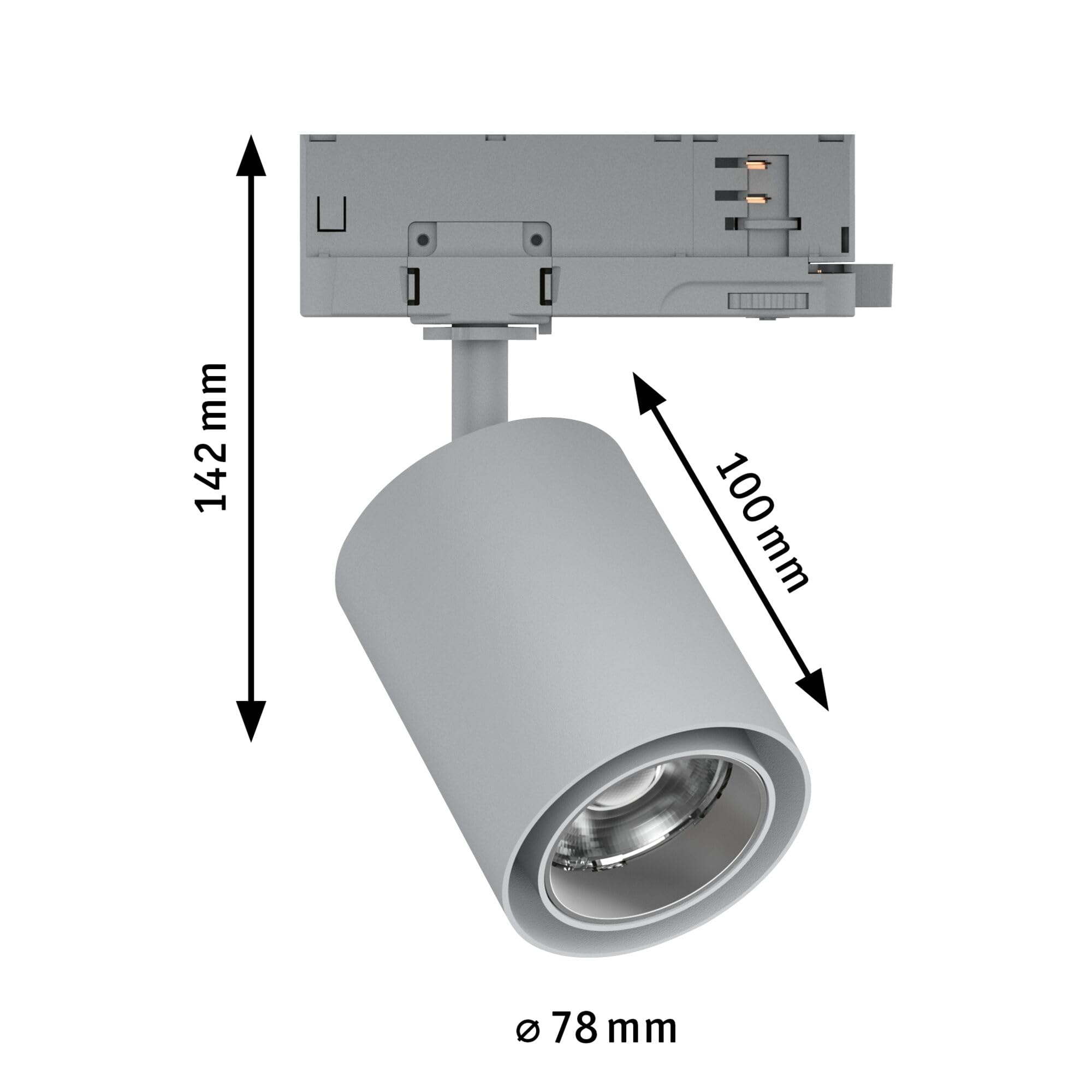 Paulmann 96579 ProRail3 LED Schienenspot Kratos 50° 3100lm 25W 4000K 230V Silber Schienenbeleuchtungssystem