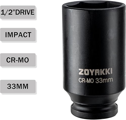 Miniatura 136 de Enchufe de impacto de 6 PT de 1/2" x 0.827 in de profundidad, CR-MO, 1/2 pulgada de accionamiento de 6 puntos para una fácil extracción
