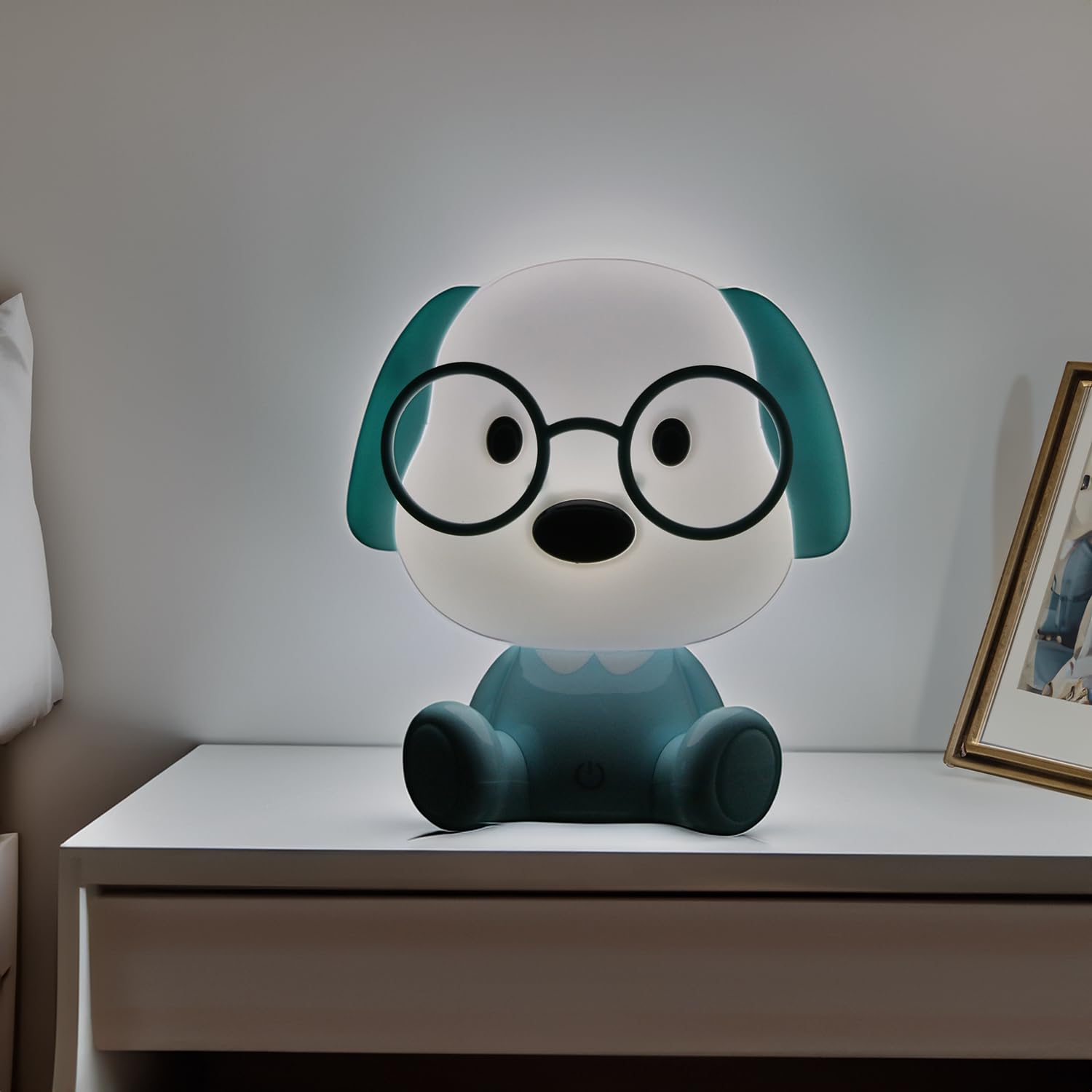 LÁMPARA LED SOBREMESA PERRO AZUL, ALIMENTACIÓN USB_18X15X20CM, ABS+PP