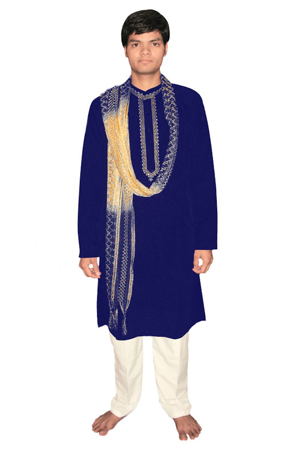 Blau Bollywood Herrenset Größe