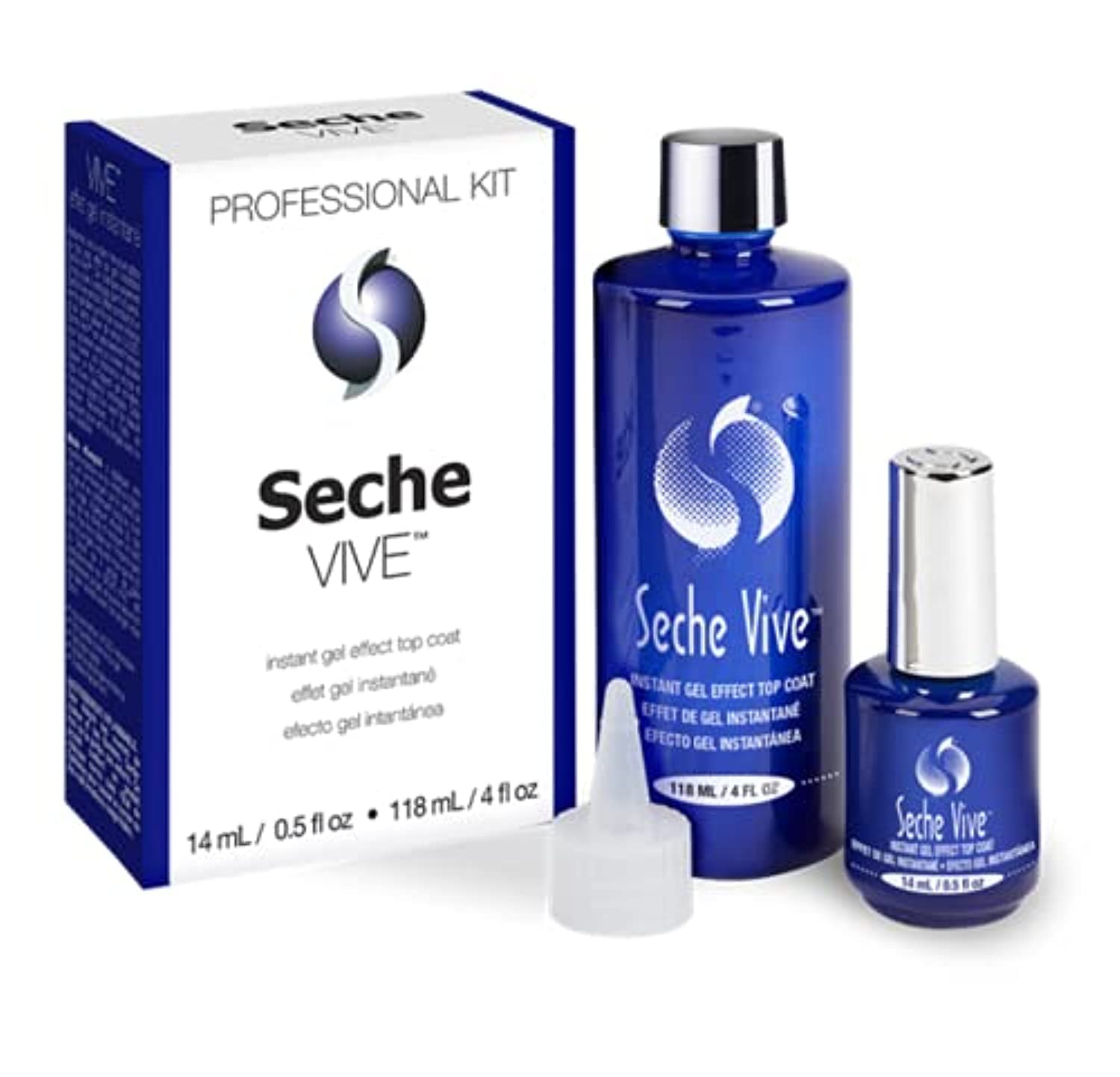 SecheVive Gel Effect Top Coat 118 + 14Ml Professional Refill Kit