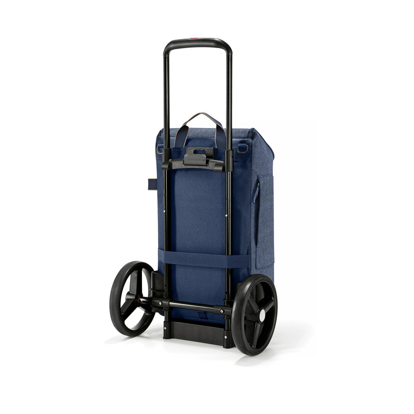 reisenthel citycruiser Set (Rack + Bag) Tasche herringbone dark blue + Rack Black - Praktische Einkaufstasche mit Mehreren großen Fächern - Wird mit dem Gepäckträger als Set verkauft