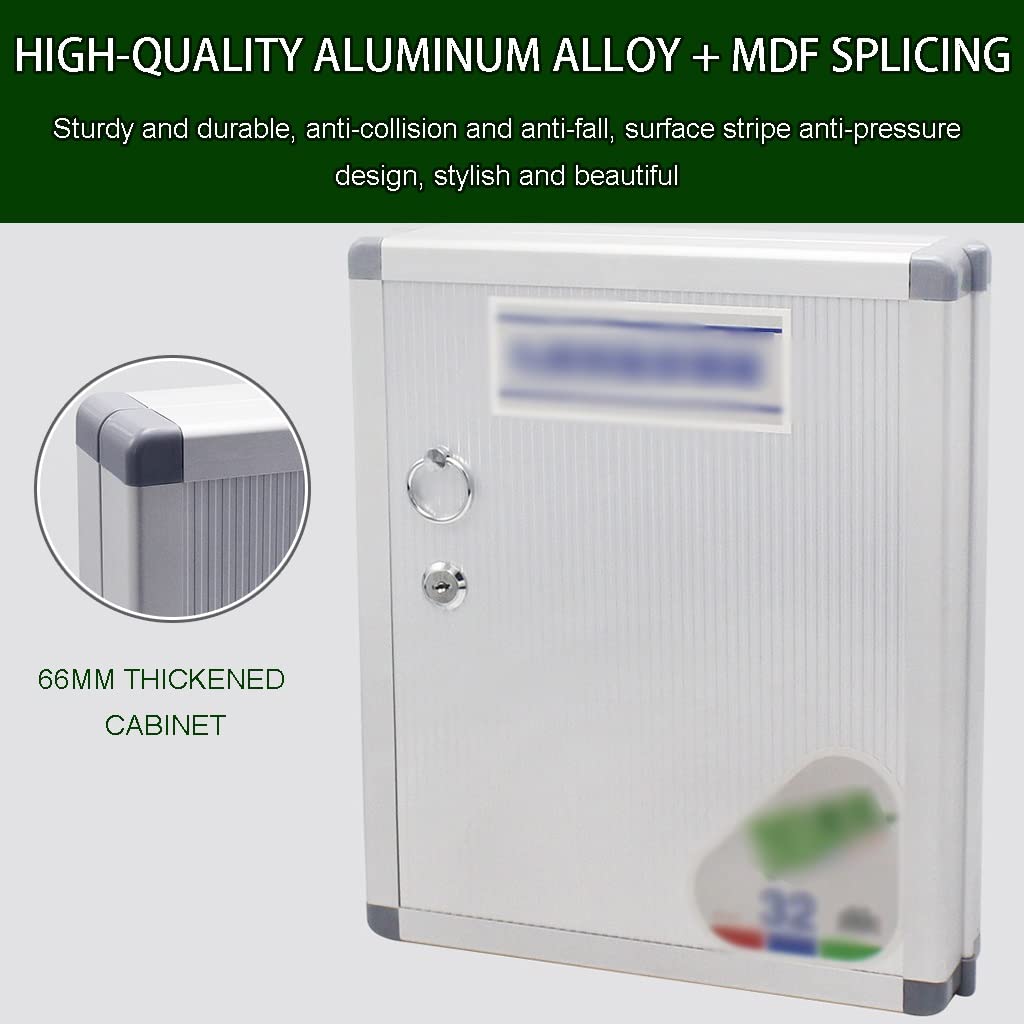 Schlüsselkasten, Wandhalterung, wandmontierter Schlüsselkasten aus Aluminiumlegierung for zu Hause, ausgestattet mit Farbetikett