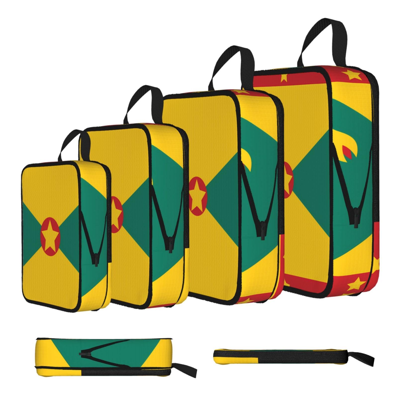 Sxzvvbn Black Flag Of Grenada Compression Packing Cubes 4 Piece Set