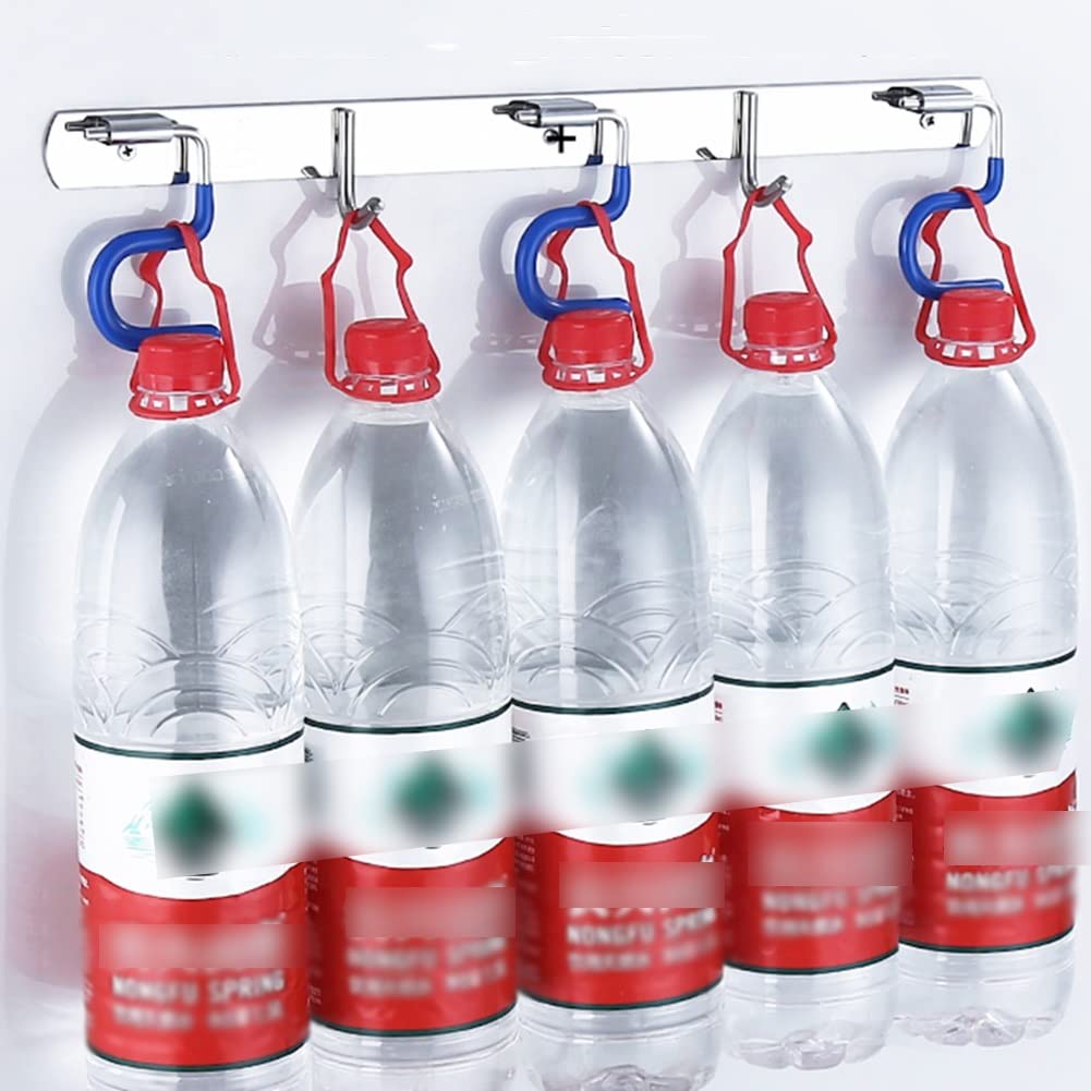 Porta Scopa E Mocio, Telaio in Acciaio Inossidabile 304 A Parete Antiscivolo Resistente all'Usura Gancio Hardware Ciondolo per Garage Giardino Cucina Bagno (Color : Silver-A, Size : 62x9cm)