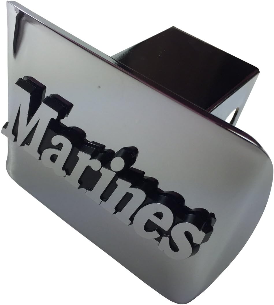 Elektroplate USMC Marines Emblem on Chrome Metal Hitch Cover