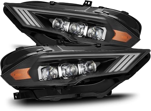 AlphaRex LED Projector Headlights For 18-22 Ford Mustang NOVA-Series Black