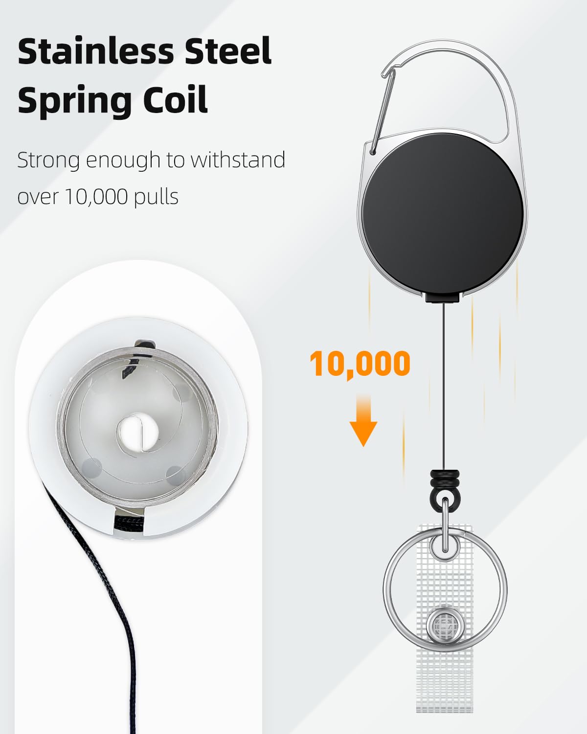 Uniclife 2 Pack Retractable Keychain, Retractable Badge Reel - Image 4