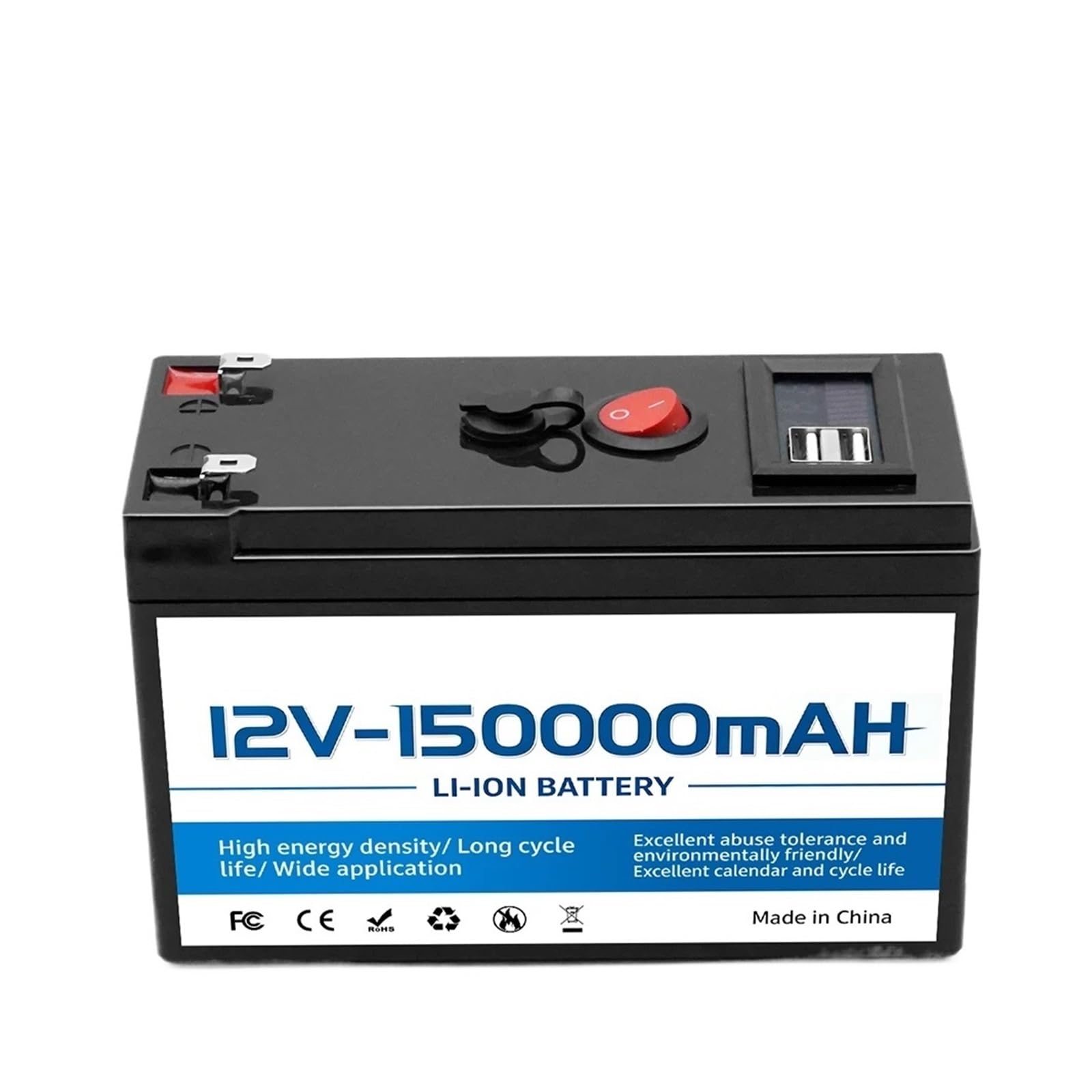 Batteria LiFePO4 da 12 V 180000 mAh con BMS integrato(Lithium Battery 150A)