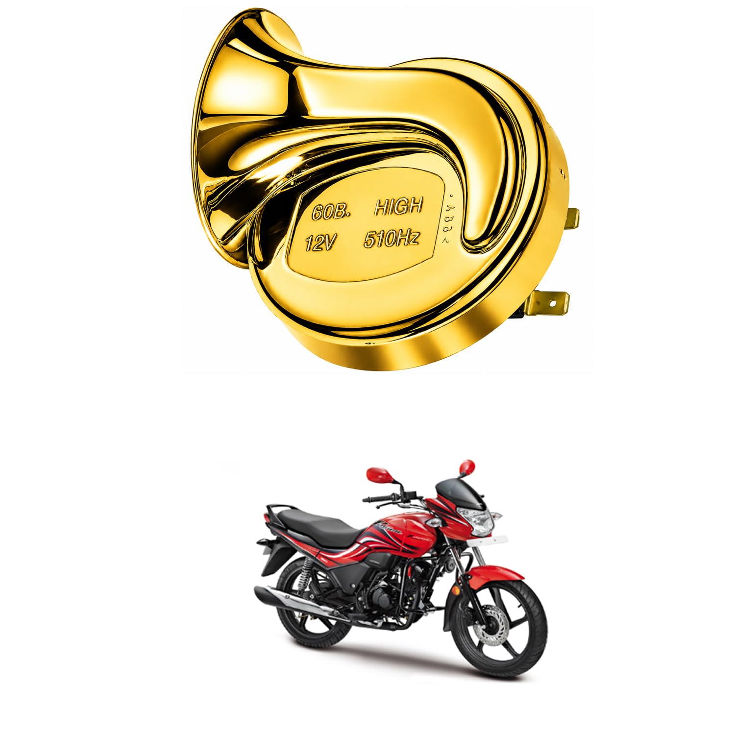 Universal 12V Snail Tweeter Horn 300dB Super Loud Waterproof Electric Horn, Premium Chrome Finish, Heavy Duty Brass Terminals for Car, Bike, Truck, SUV Comfortable With Pass-ion X- Pr-o-image-5
