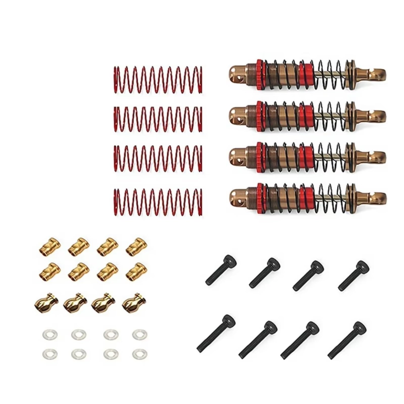 para FMS para FCX24 para Mogrich 1/24 1/18 Amortiguador Aceite Metal Control Remoto Crawler Juego Accesorios Actualización Vehículo Amortiguador Ajustable RC