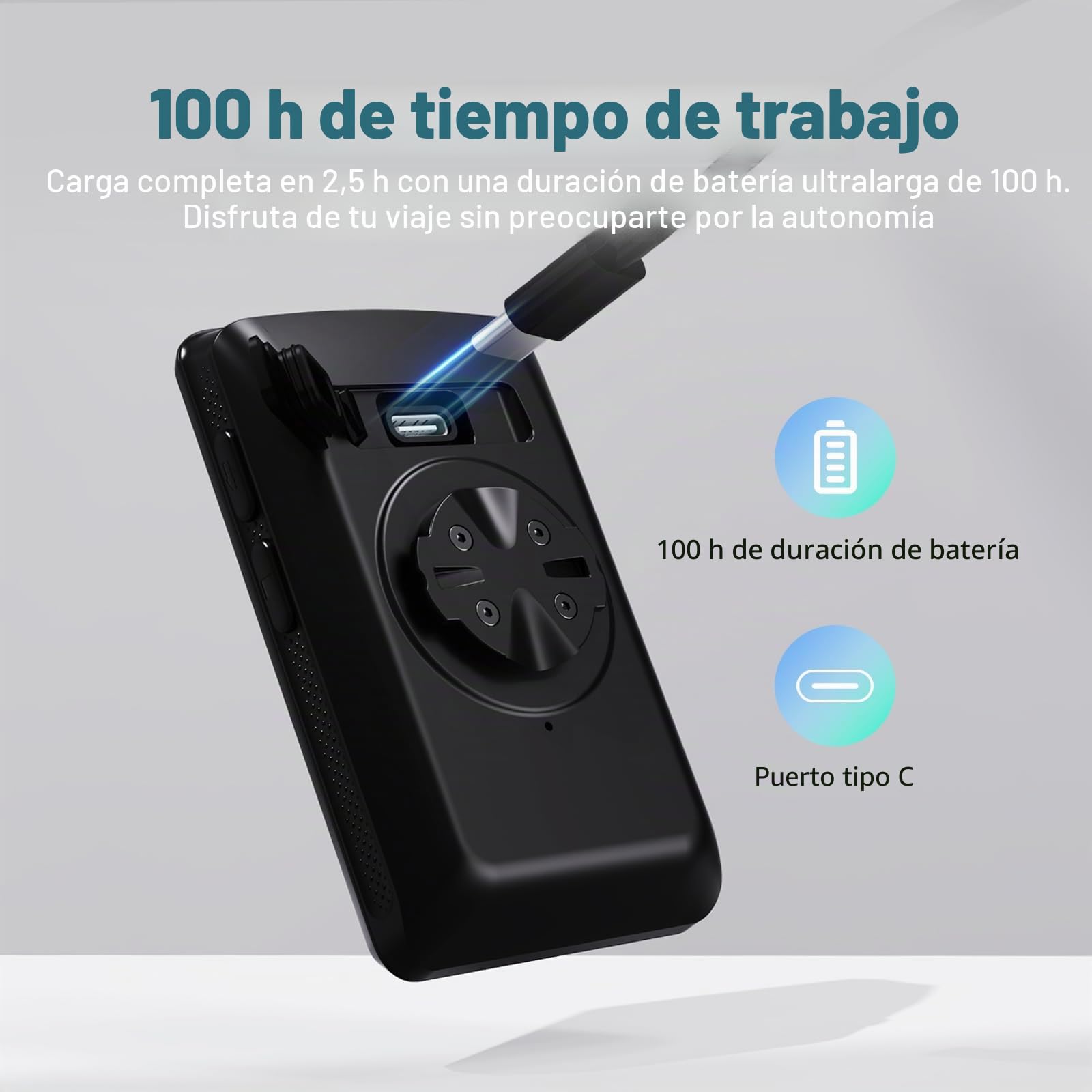 CYCPLUS GPS Ordenador para bicicleta, Ordenador de ciclismo ANT+ GPS con Bluetooth 5.0, pantalla LCD de 2,8 pulgadas, cuentakilómetros con más de 100 horas de duración de batería y retroiluminación
