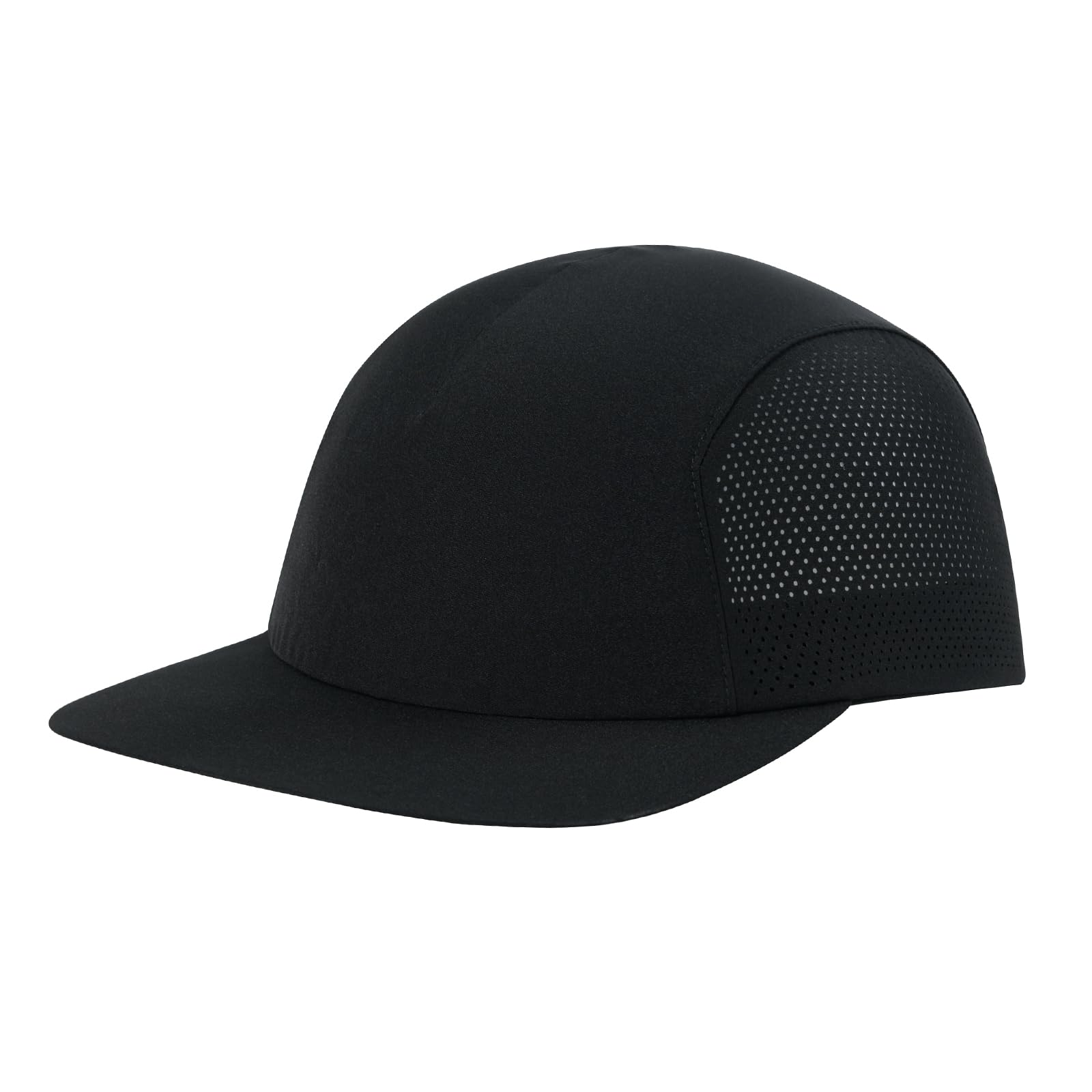 VOBOOM Unstructured Baseball Cap Flat Brim Quick Dry Outdoor Sports Hat for Men and Women (Black)
