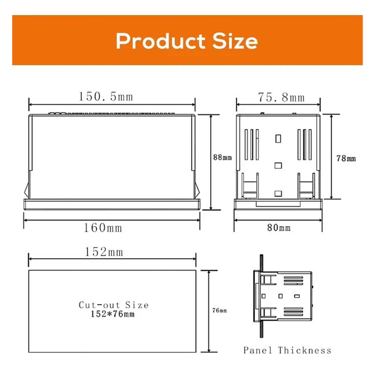 Datenlogger, Temperatur-, Durchfluss- und Druckdatenlogger, Spannungs- und Strom-LCD-Display, USB-Datenübertragung, analog(6 Channels)