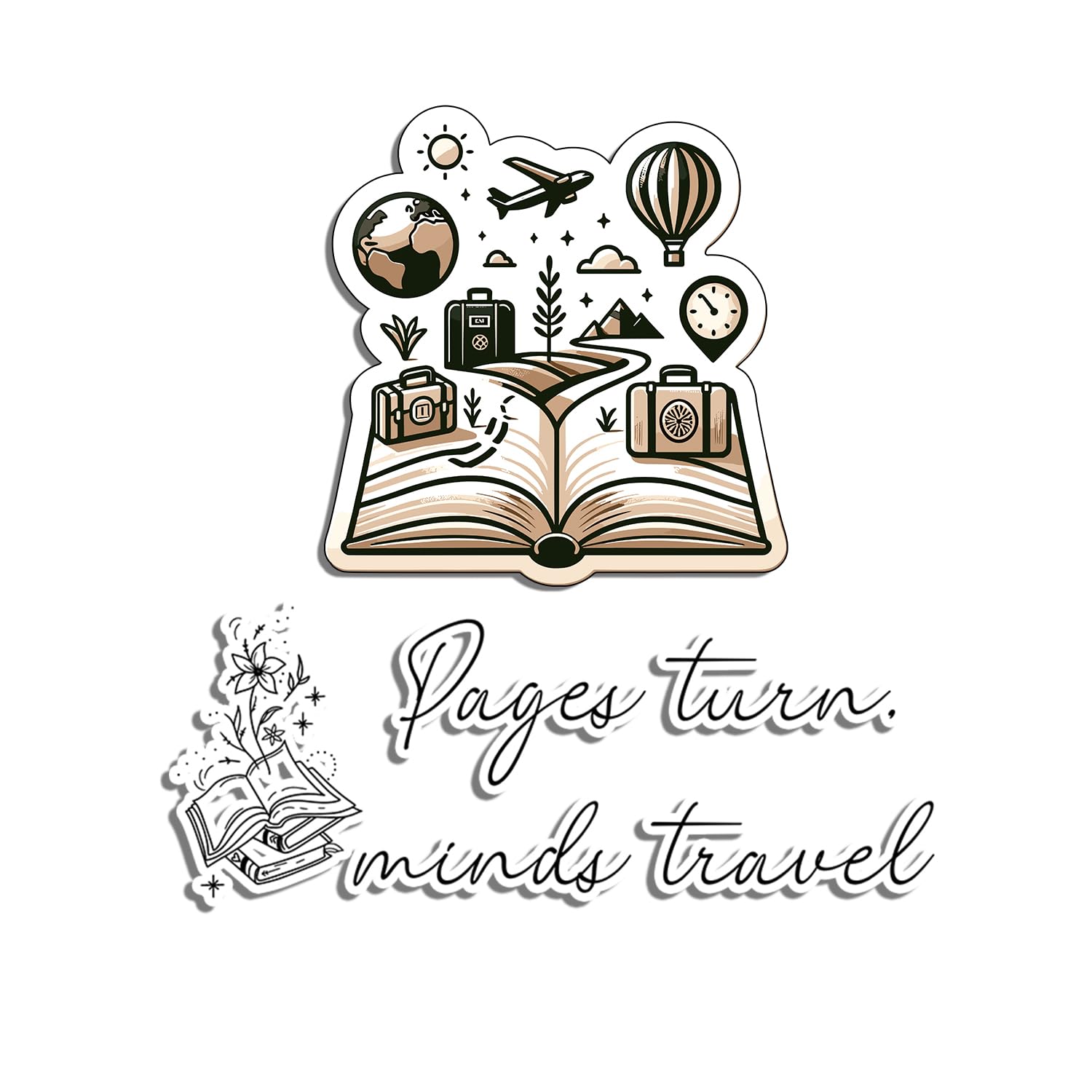 Book Bumper Stickers for Kindles Decorating Laptops Scrapbooks Water Bottles - Reading Booktok Aesthetic Bookish Decals Accessories, Perfect as Gifts Cute Funny, for Adults Teens Kids (2pcs, 2.5’’)