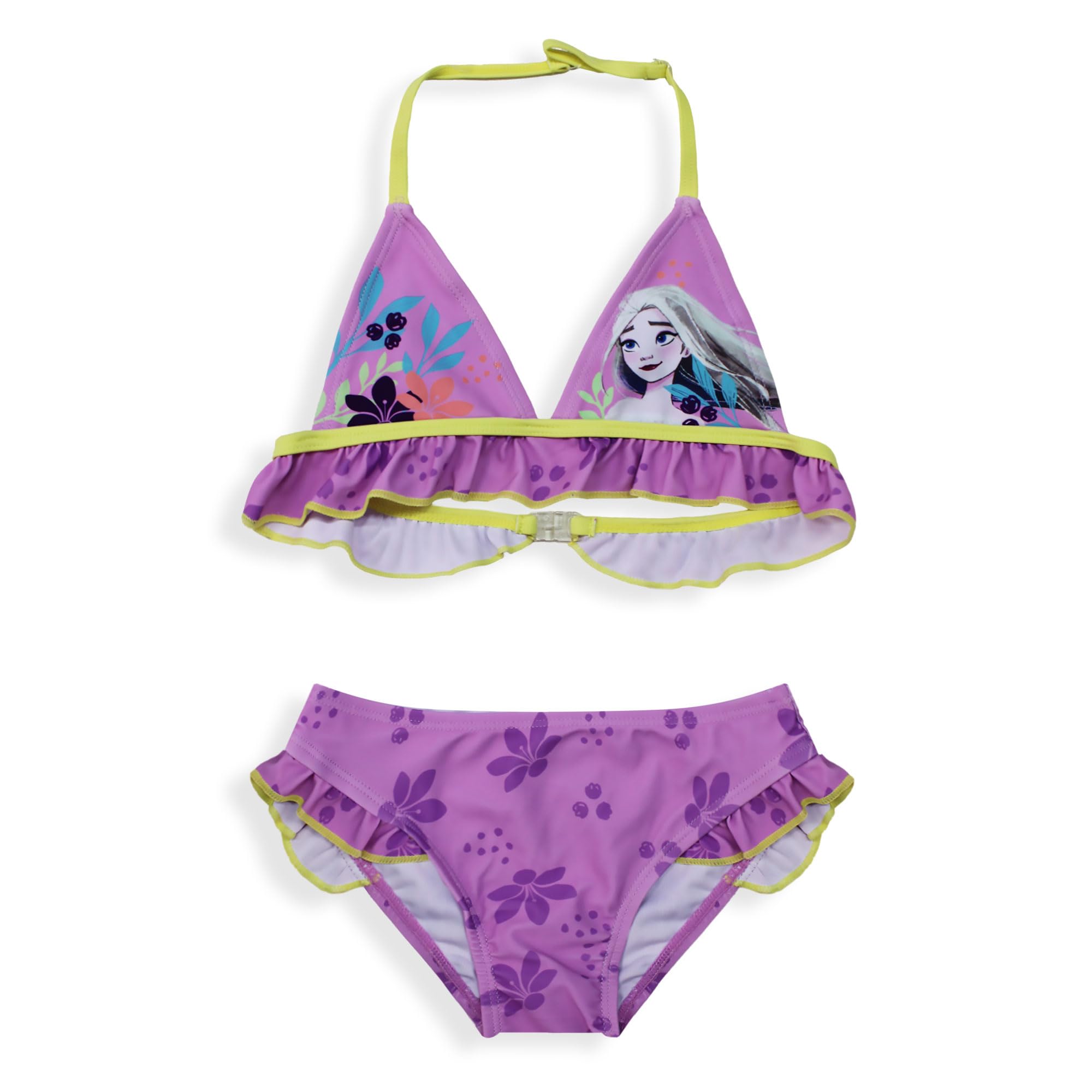 Disney Traje de baño bikini playa niña Frozen Elsa 2 piezas con volantes 6665