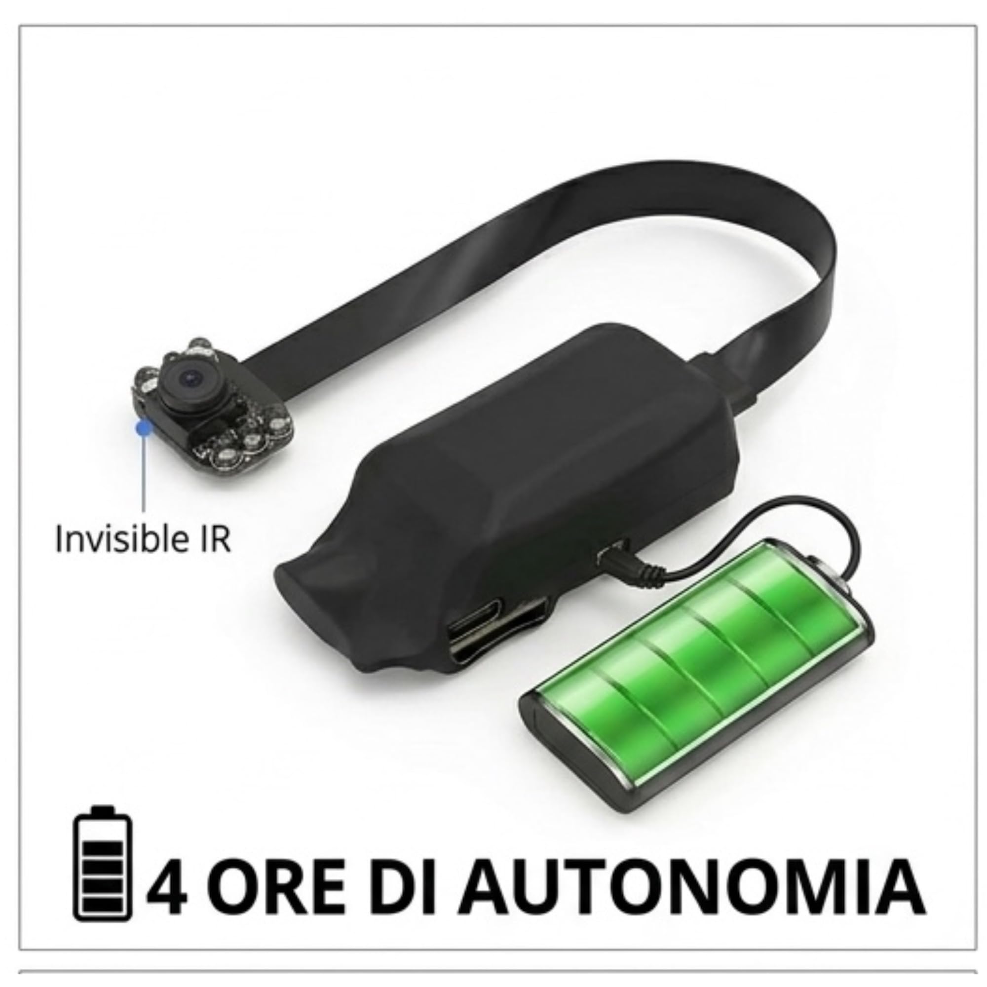 Mini Telecamera WiFi di Sorveglianza con Sensore di Movimento, Infrarossi con Batteria 4 ore, Controllo da Smartphone, Visione Notturna Microcamera 1080P