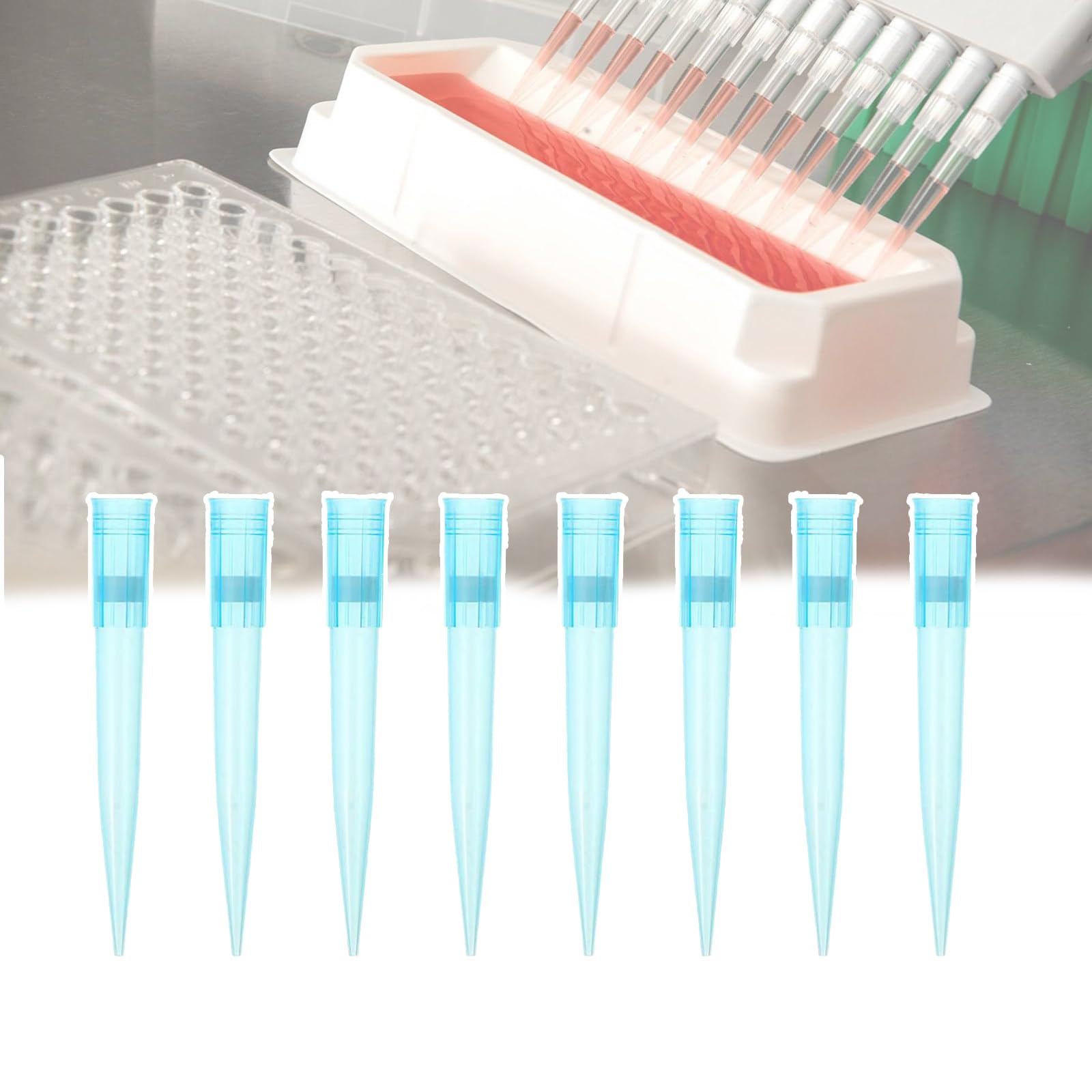 LNNLAA 10ul-10ml Pipette Tips, Universal Lab Liquid Pipette Tips (100-1000 Pieces), Easy to Assemble/disassemble, High Transparency (easy to Observe/use), for Home, Lab,1ml(500pcs)