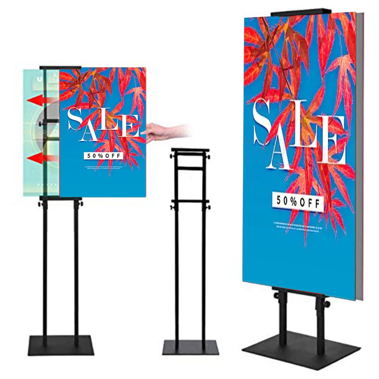 Soporte para Carteles Soporte para Carteles Soportes para Carteles Soporte para Carteles de Metal Ajustable Tablero para Carteles Ajustable Tablero para Carteles Negro