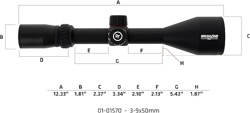 Miniatura 6 de Crimson Trace Brushline - Mira telescópica de 3-0.354 x 1.969 in con SFP, retícula BDC, construcción sólida ligera, tapas de alcance y paño para