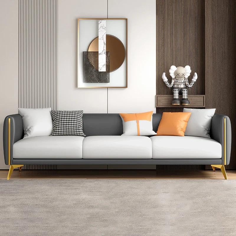 Image of Chesterfield Velvet Upholstery 3-Seater with Armchair and Footrest, Design in 3+1+Footrest Sofa for Living Room, Bedroom, Hallways (Dark Grey & Light Grey)