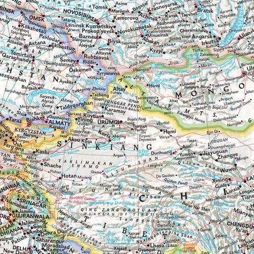 National Geographic: Asia Political Wall Map - 28 X 22 Inches - Paper Rolled #TOP1