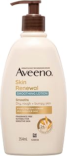 Aveeno Skin Renewal Smoothing Fragrance Free Body Lotion 24-Hour Hydration Dry Rough Bumpy Sensitive Skin Natural PHA 354mL
