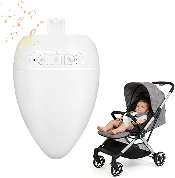 Rechargeable Pram Rocker with Soothing Music and Vibration,with Cry Activated Sensor & Minute Timer, Adjustable Rocking Motions & Volume, Hands-Free Portable Rocker Sleep Aid - Suitable for Newborns