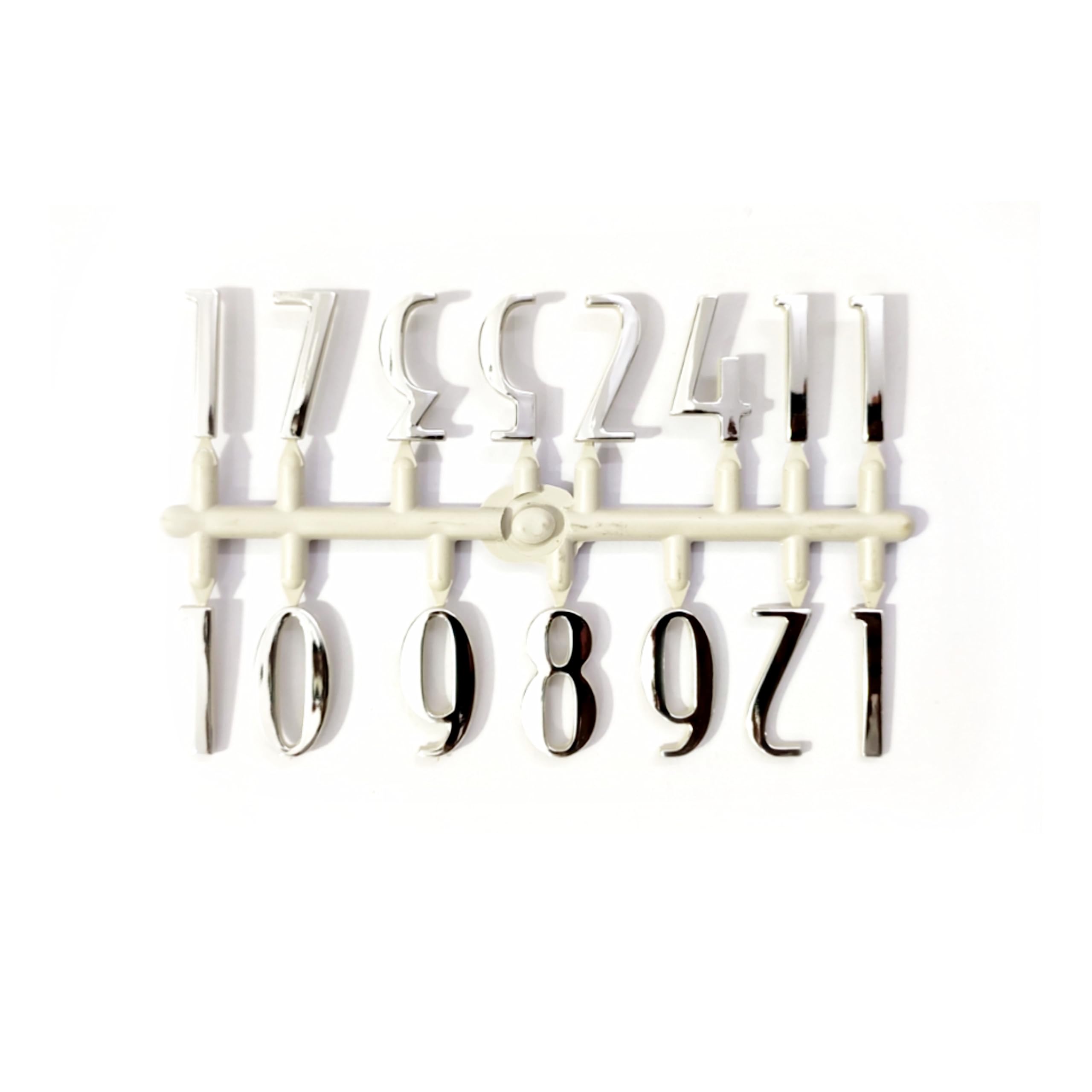 Epoxy Fusion 3D Glossy Numeric Letters for DIY Wall Clock | Small Silver Plastic Numbers with Glossy Finish for Resin Clock Making (Set of 1) | Ideal for Home Decor & Craft Projects