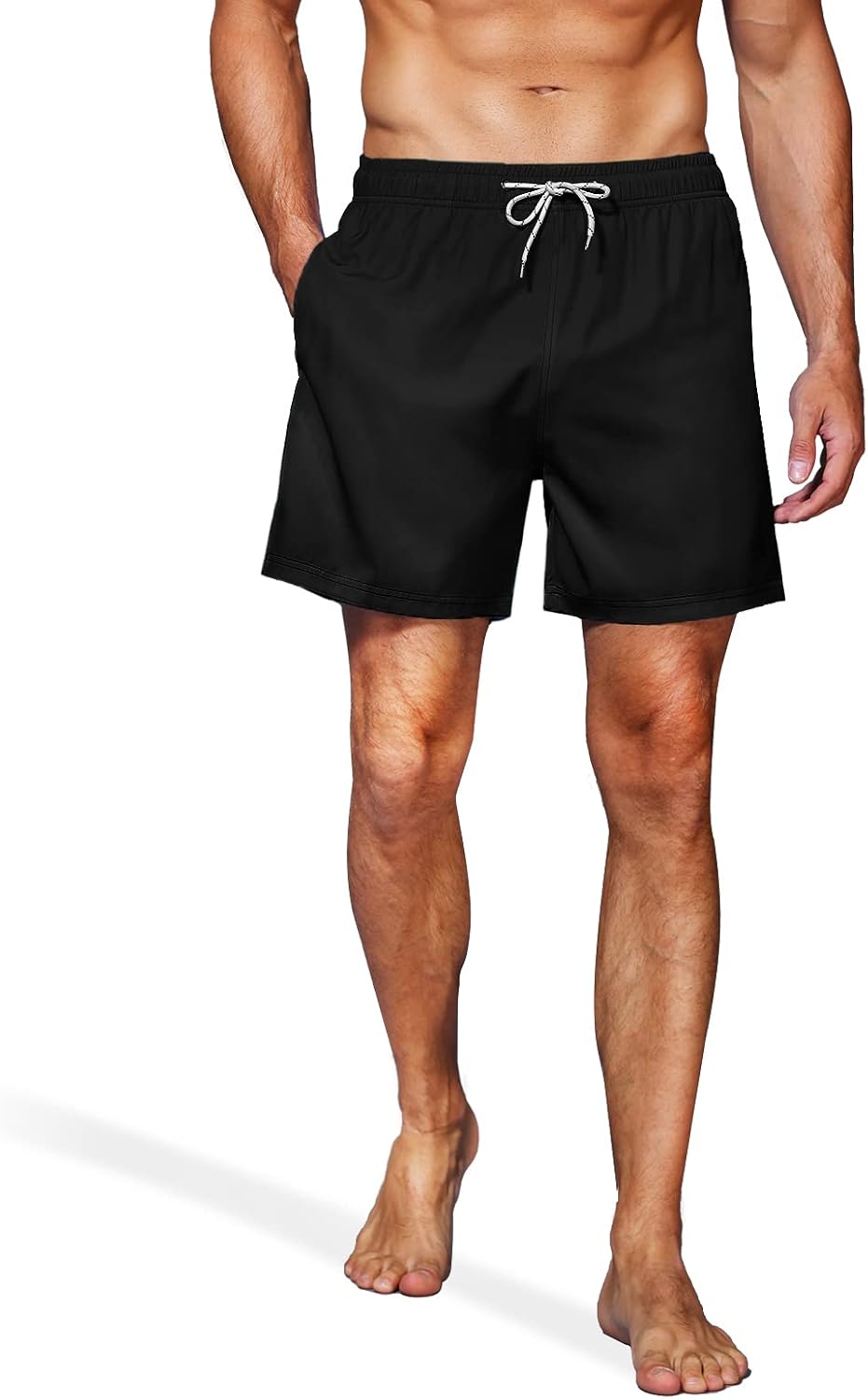 HMIYA Men's Casual Sports Quick Dry Workout Running or Gym Training Short with Zipper Pockets