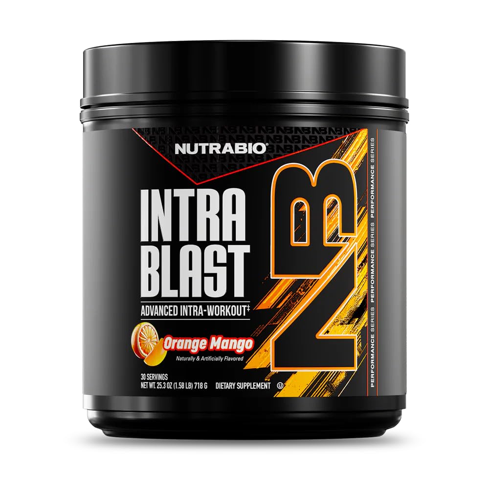 Intra Blast Bcaa Powder Amino Acid Supplement, Electrolyte & Hydration Blend, Intra, Pre Workout & Muscle Recovery, 20g Eaa Amino Acids Powder, 5g Glutamine- Orange Mango, 30 Serving