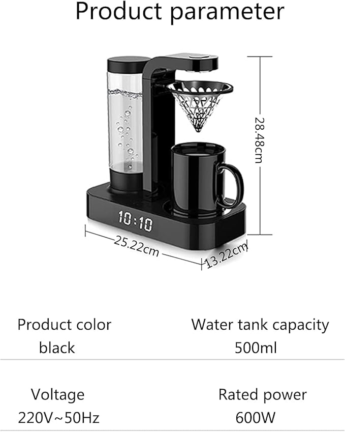 Cafetera de Goteo 0.5L con Reloj Eléctrico para Café y Té miniatura 2