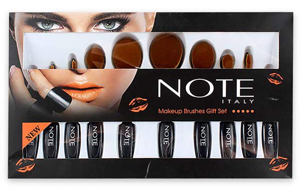 NOTE Makeup Brushes Gift Set, Black, 10g (Pack of 10)