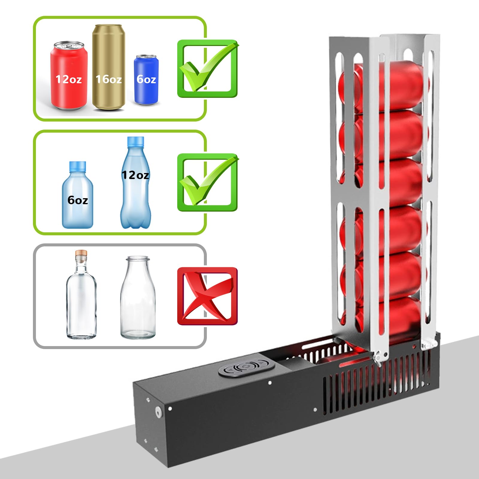 JAOGAUS Trituratore Elettrico per Lattine, modalità Automatica e Manuale | Riciclaggio di Lattine di Alluminio 6 a 18 Once, Riciclaggio di Lattine di Soda, Cola e Bottiglie di Plastica per L'acqua
