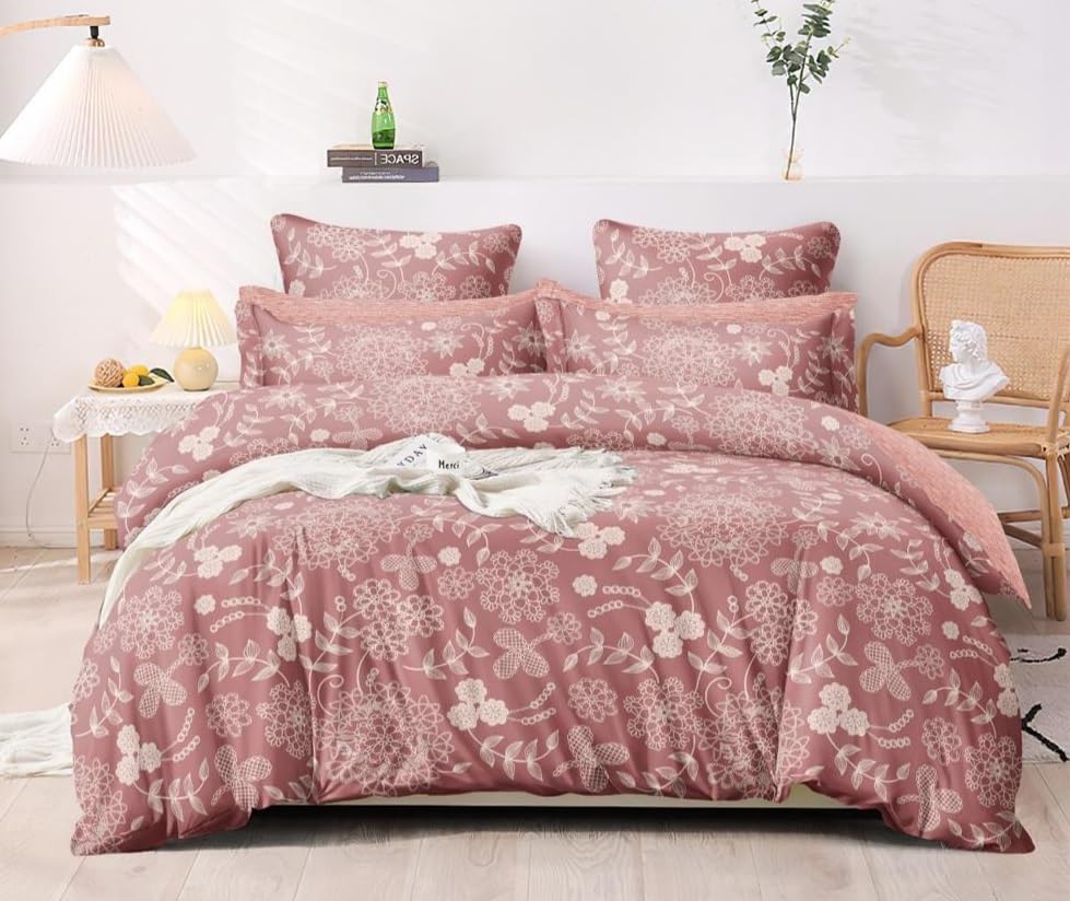 Laying Style™ 1 Reversible Comforter Super King Size 108 x 108 Both Side Same Print 1 Bedsheet King Size 108 * 108 inches and 2 Pillow Cover 4 Pieces Bedding Set | AC Quilt | AC Dohar-Multicolor-image-46