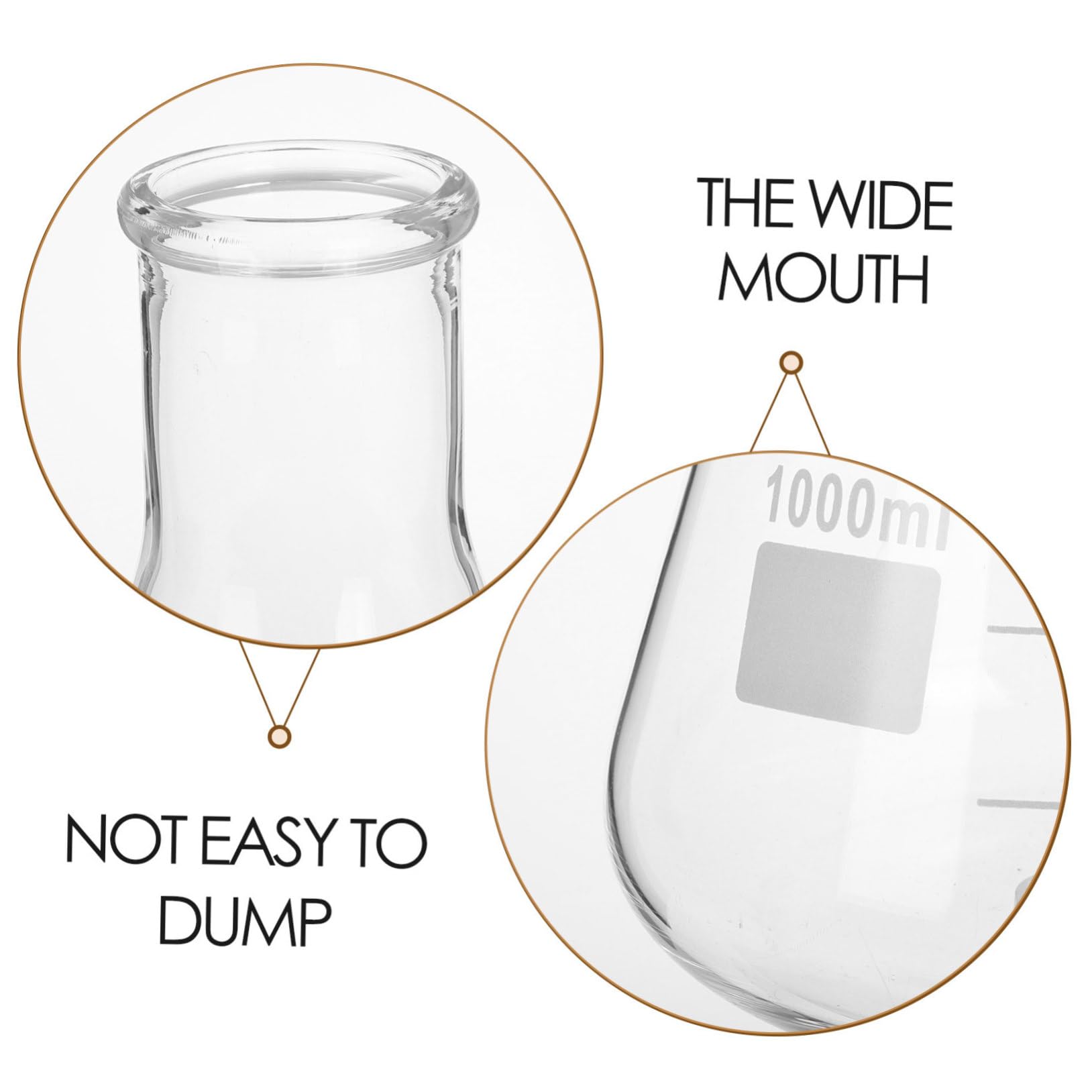 SOLUSTRE Matraces Erlenmeyer de Vidrio Borosilicato Set de 5 (50 Ml 150 Ml 250 Ml 500 Ml 1 L) Boca Estrecha Resistentes a Altas Temperaturas para Laboratorio y Experimentos Científicos