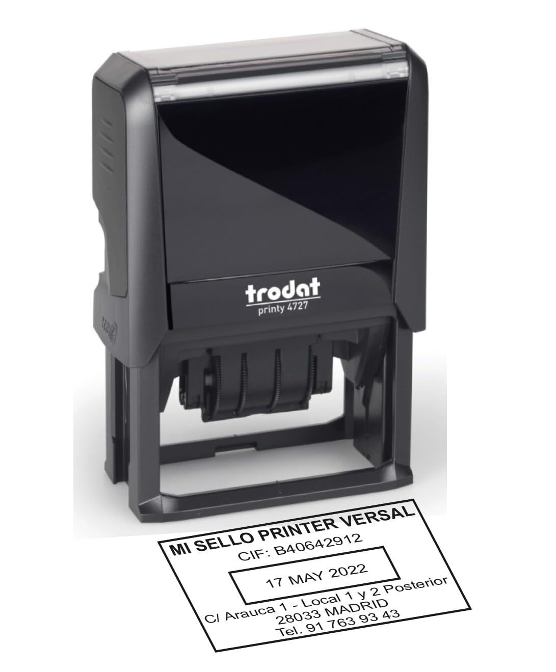 Sello Personalizado Fechador | Sellos Empresa Automatico | Sellos Fecha Oficina Logo | Sello Entrada/Salida/Recepción | TRODAT 4727 54x31mm 12 años | 6 Lineas