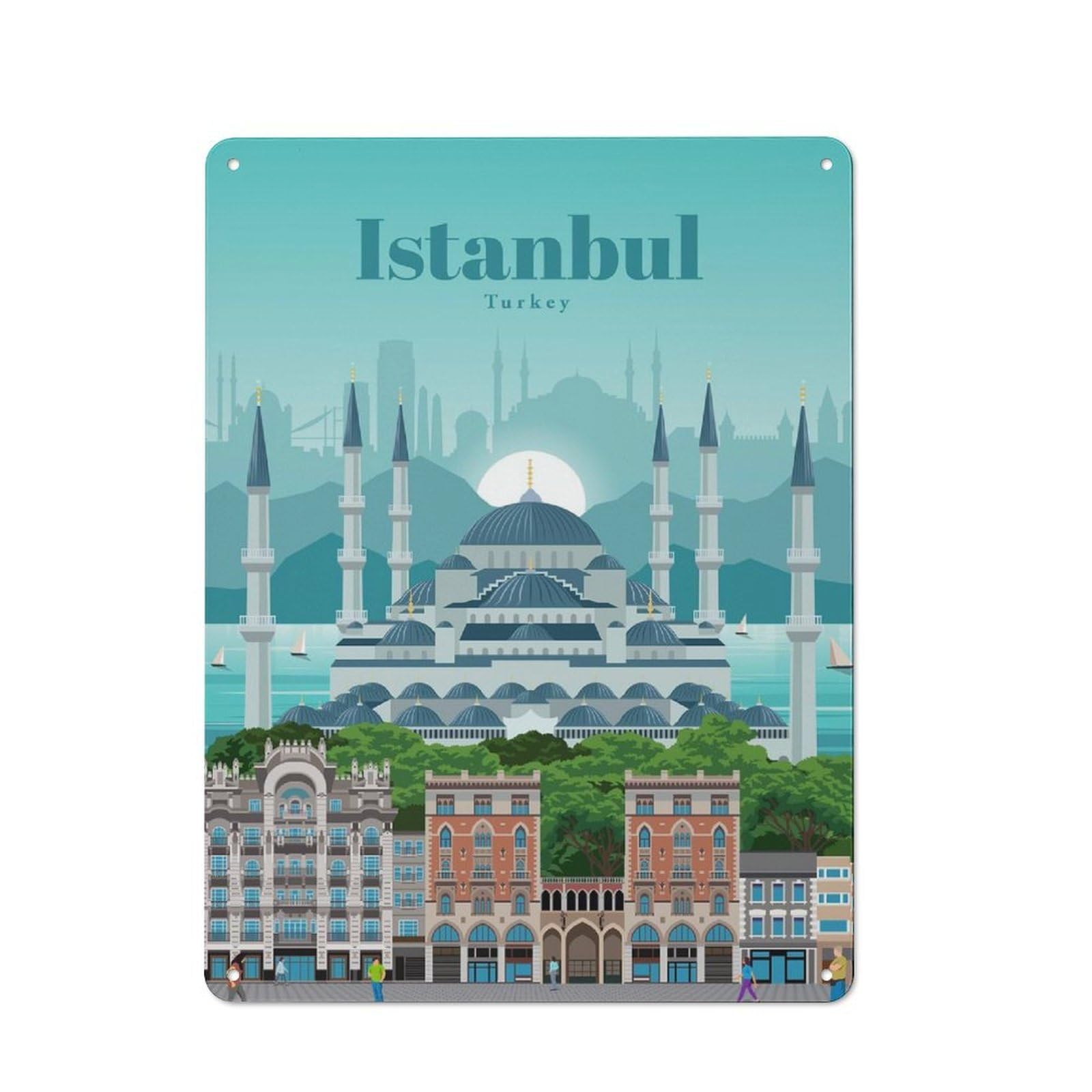 Junmoney Visiting Turkey Rustic Tin Sign 40X30cm For Living Room Or Hallway, Suited To Living Room Decor Lovers