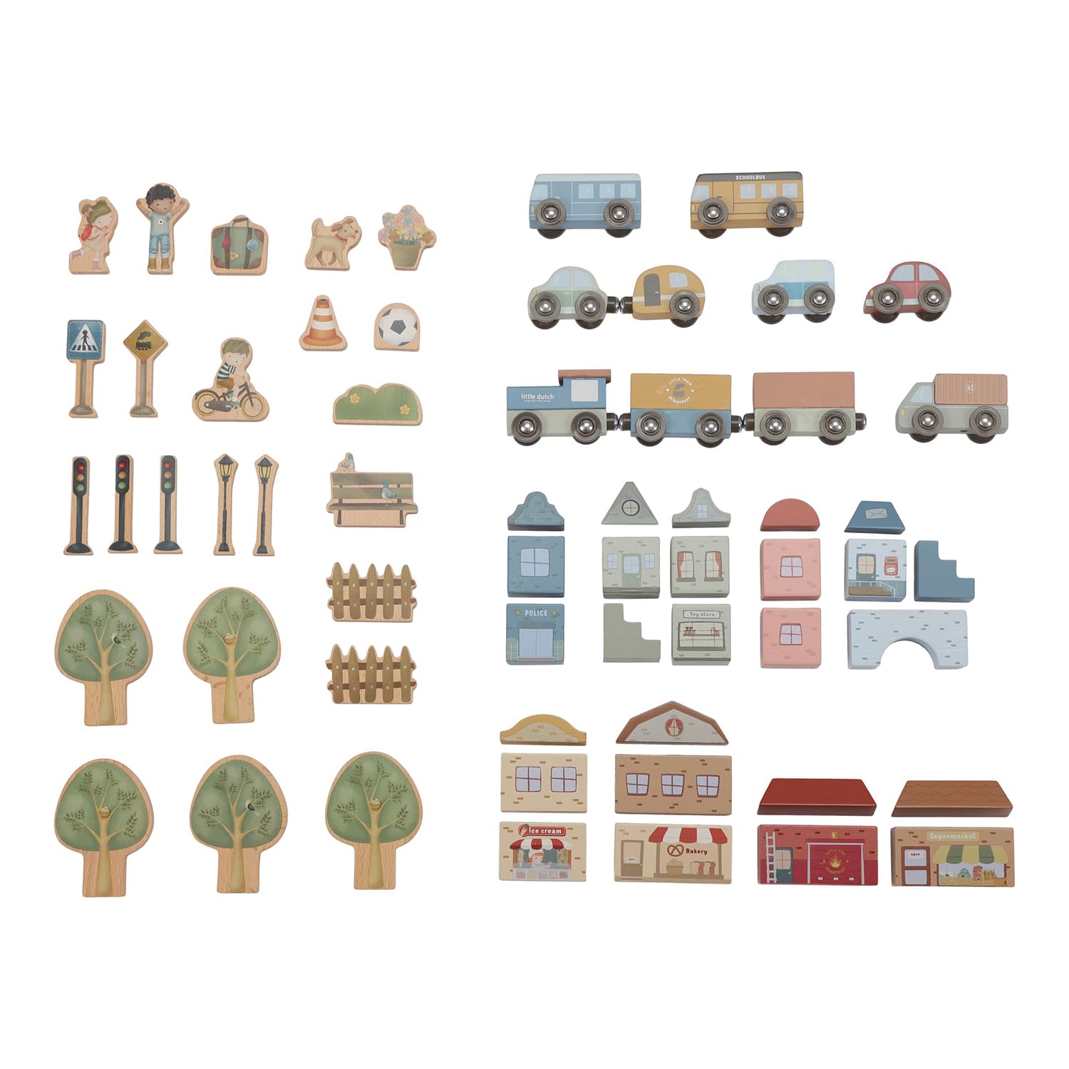 Little Dutch Eisenbahn Set XL inkl. Schienen und Zubehör Holz
