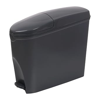 Sanitary Bin 20L, Slimline Washrooms Toilets Hygienic Disposal Pedal Container Bins for Female Ladies and Baby Hygiene Products - 20 litres Grey