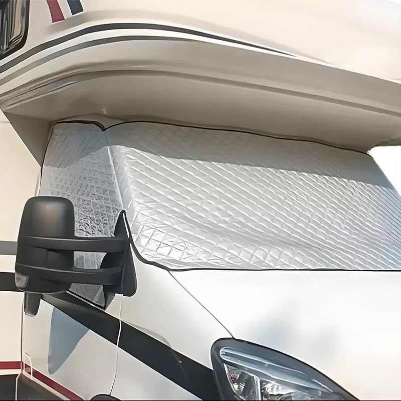 Frontscheibenabdeckung passend für VITO III W447 2014-2024,Wohnmobil Thermomatte isolierende Scheibenabdeckung aus Aluminium-Verbundmaterial 17 Magnete wetterfeste