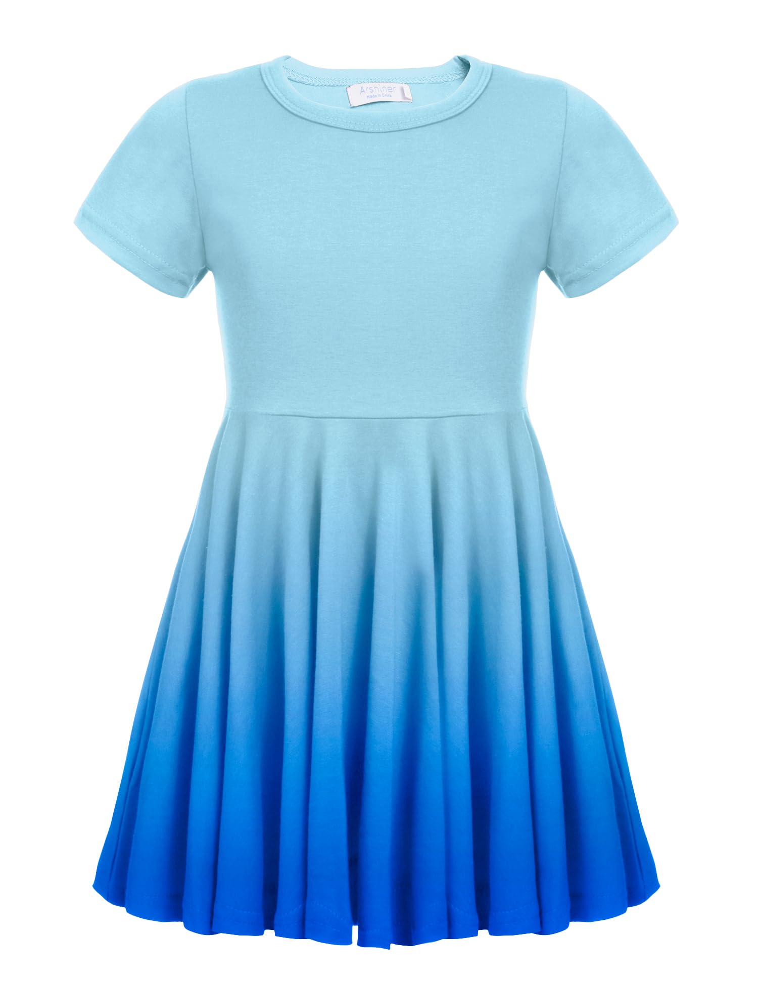 trudge Kleid Mädchen Kurzarm Sommerkleid Baumwolle Freizeitkleid Kinder A-Linie Siwng Skaterkleid Rundhals Freizeitkleid Einfarbig Partykleid Vintage Kleid 3-13 Jahre