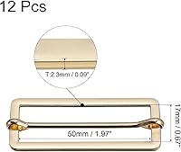 Vista 2 de uxcell Hebillas deslizantes, ajustador rectangular de metal, hebillas de pasador de rodillo, ajustador de correa deslizante para cinturón