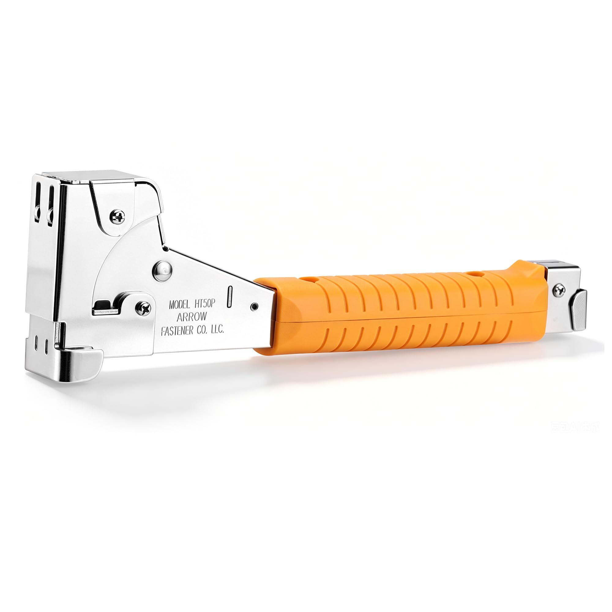 Arrow HT50 Heavy Duty Hammer Tacker, Chromed-Steel Manual Stapler with Sure-Grip Handle, Dual-Capacity Rear-Load Magazine, Fits 5/16”, 3/8", or 1/2" Staples