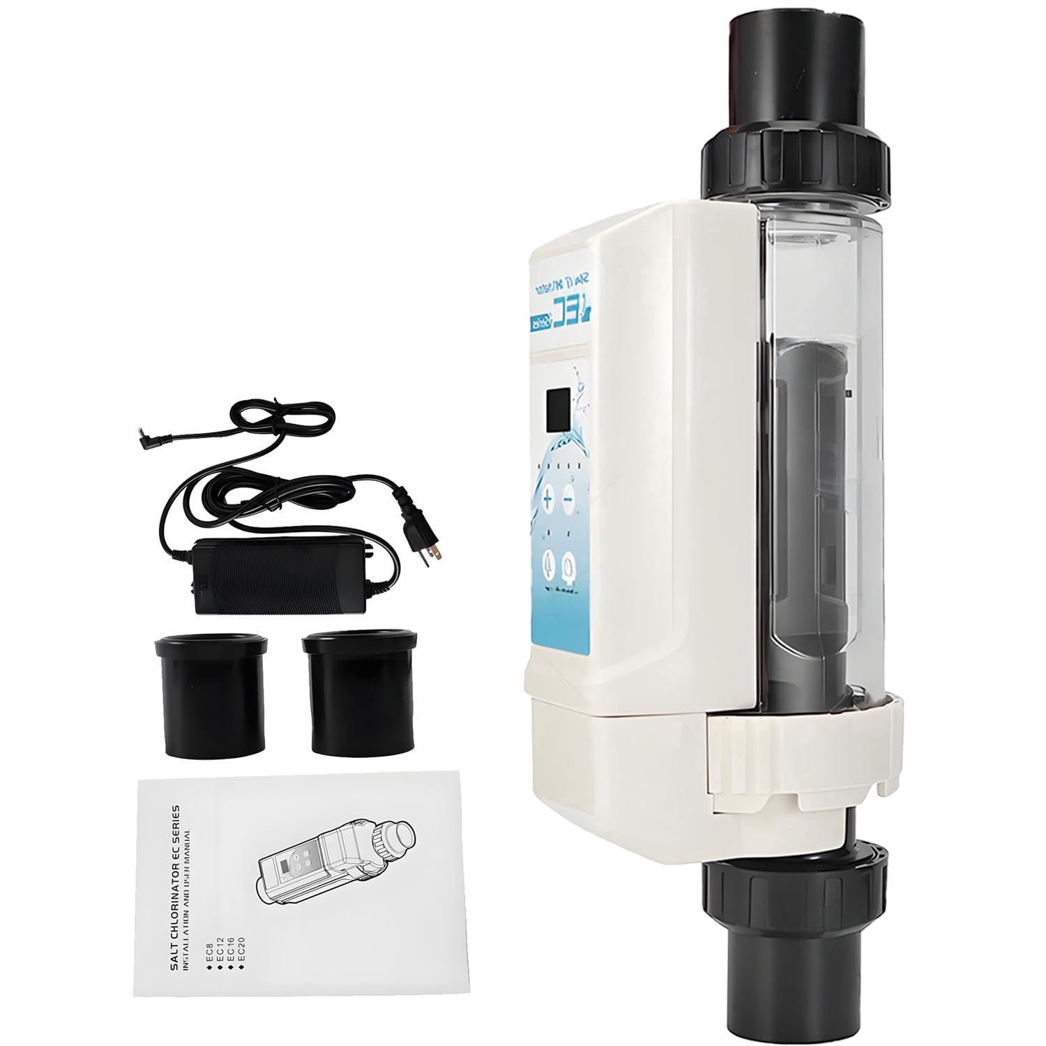 Clorador de Agua Salada, clorador de Sal por electrólisis, 20 g/h, 100-220 V, Inteligente, para Piscinas enterradas